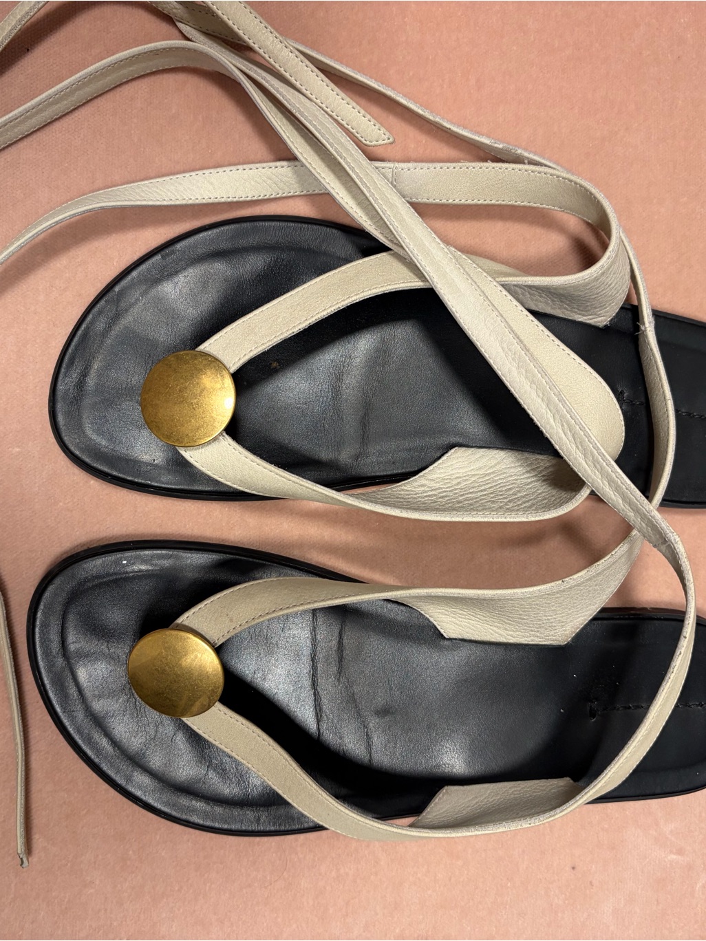 The Row Ivory Sandals